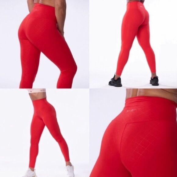 Shefit Boss Legging High Waisted Diamond Embossed Print Rush Red - Picture 13 of 13